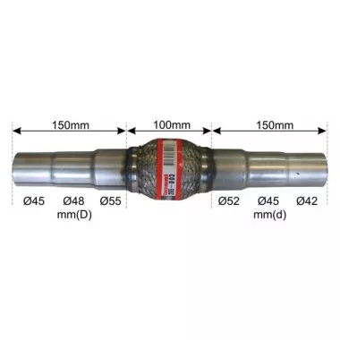 Гофра глушителя BOSAL 55/42х100