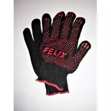 Перчатки FELIX хлопковые с пвх-покрытием (черные)