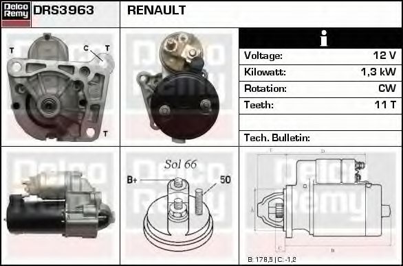 DELCO REMY DRS3963