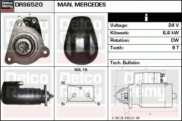 DELCO REMY DRS6520