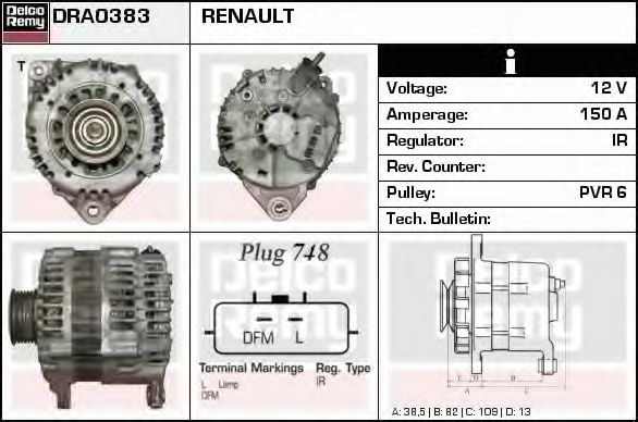 DELCO REMY DRA0383