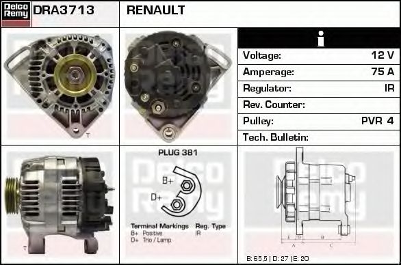 DELCO REMY DRA3713