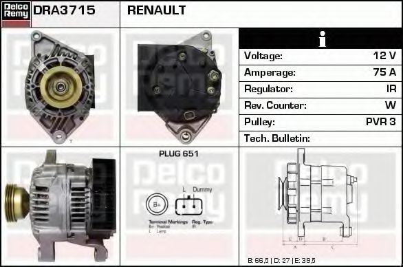 DELCO REMY DRA3715