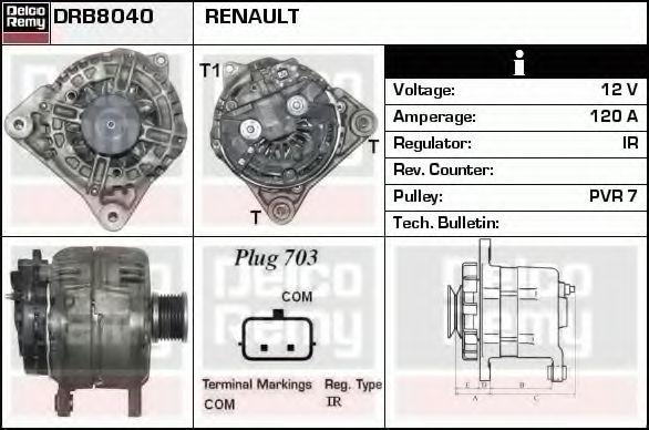 DELCO REMY DRB8040