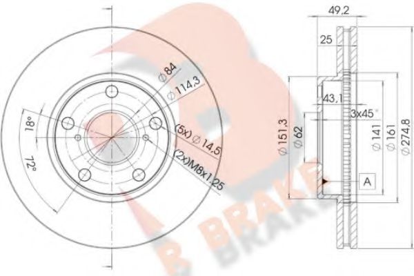 R BRAKE 78RBD22878
