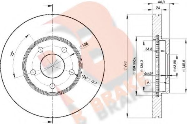 R BRAKE 78RBD25980