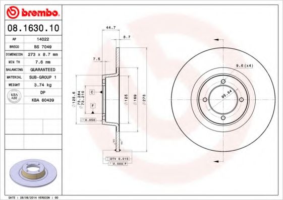 BREMBO 08.1630.10