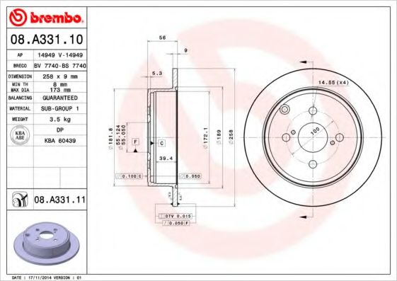 BREMBO 08.A331.10