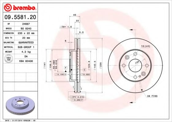 BREMBO 09.5581.20