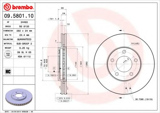 BREMBO 09.5801.10