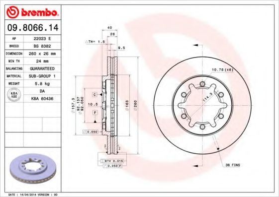 BREMBO 09.8066.14