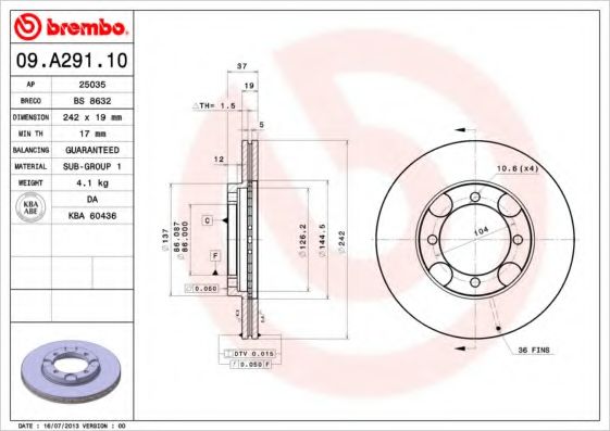 BREMBO 09.A291.10