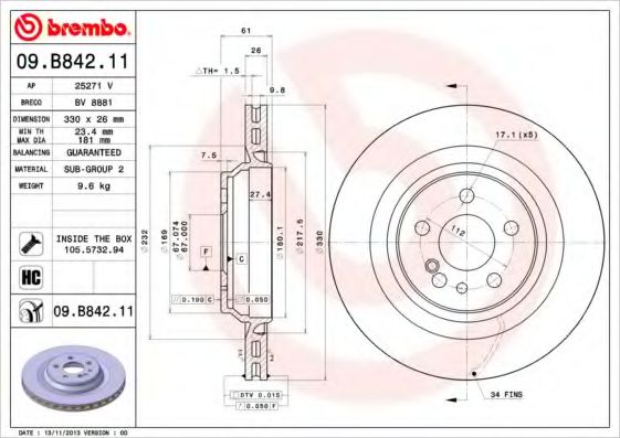 BREMBO 09.B842.11